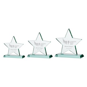 GALAXY STAR JADE GLASS AWARD - 135MM - AVAILABLE IN 3 SIZES